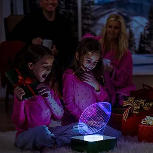 Seven Lady Football 3D Lamp Night Light with Remote & Touch Control,Multiple Colour & Flashing Modes and Brightness Adjusted,USB & Batteries Powered,Best Gifts for Sport Lovers Boys Girls Kids