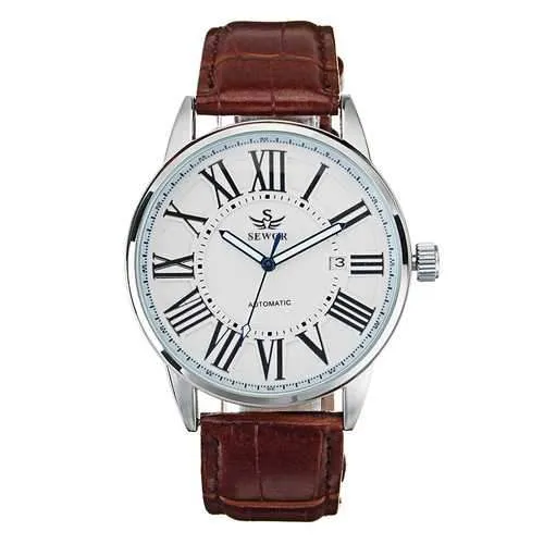 SEWOR Calendar Simple Style Automatic Mechanical Watch