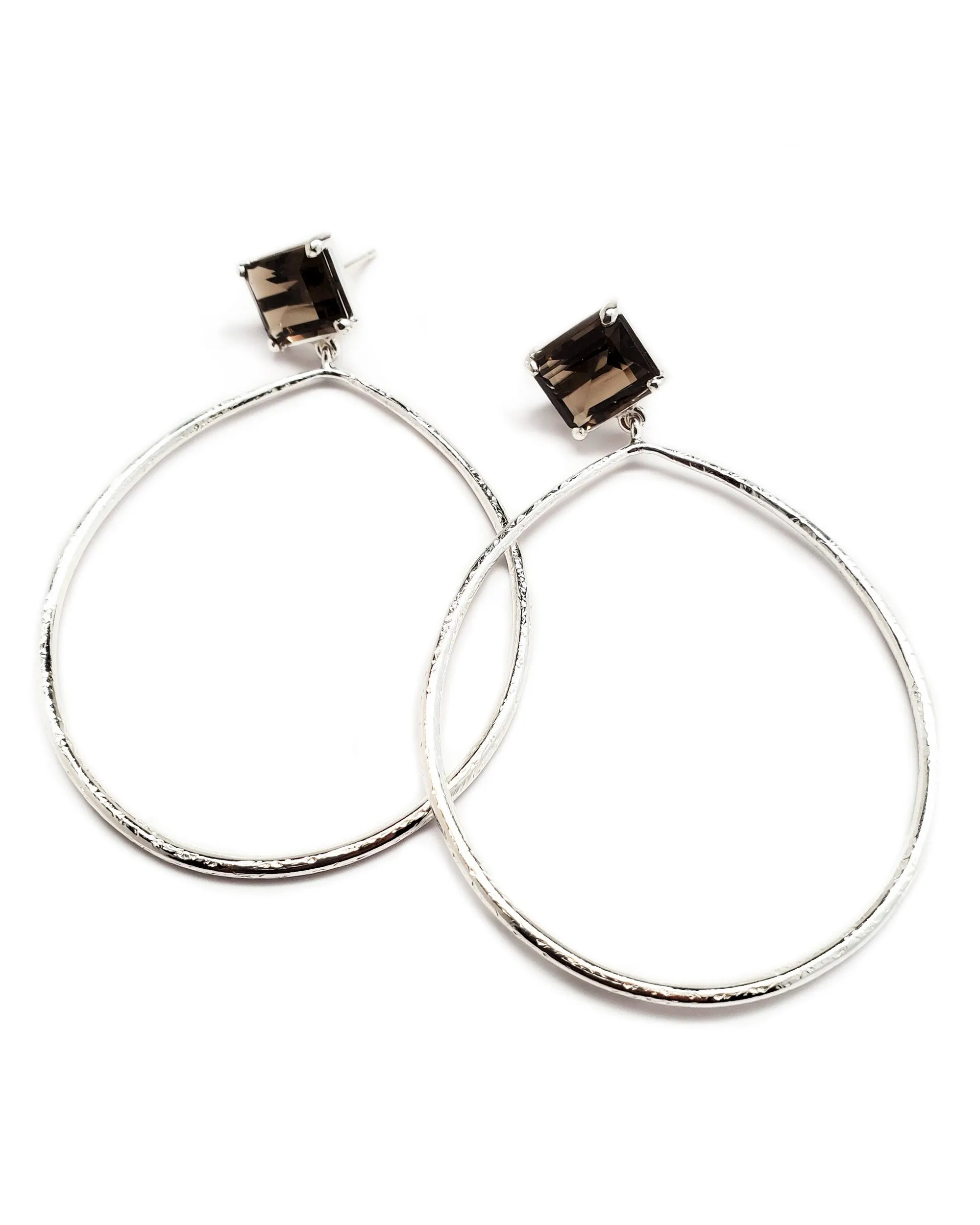 Shannon Hoops in Smoky Quartz