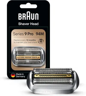 Shaver Head Replacement Part 94M Silver, Compatible with Series 9 Pro and Series 9 Electric Razors for Men