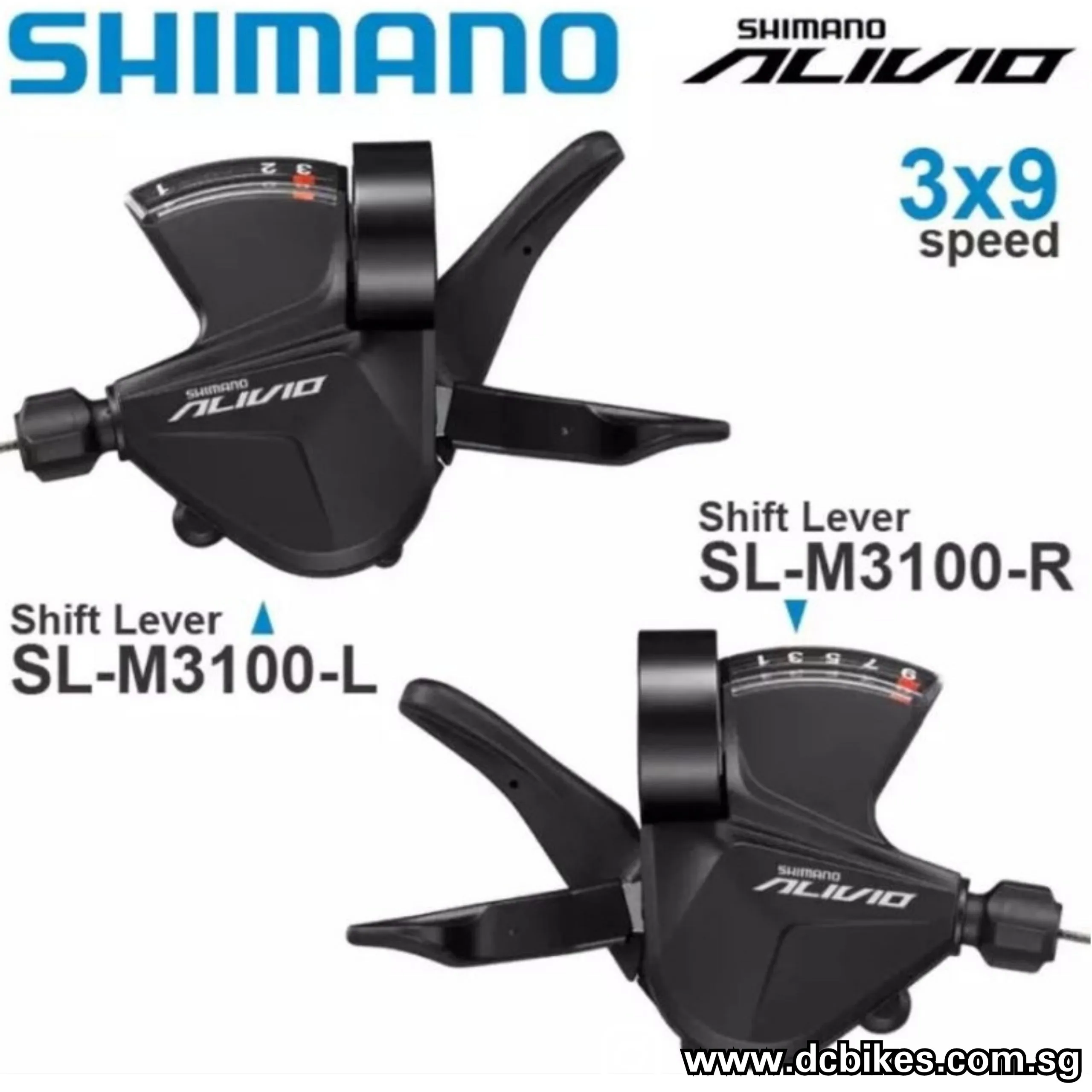Shimano 3/9 Speed Alivio SL-M3100-R Rapidfire Plus Left/Right Shifter Lever  