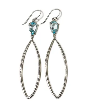 Shimmer Teardrop Earrings in Aqua Quartz