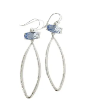 Shimmer Teardrop Earrings in Blue Quartz