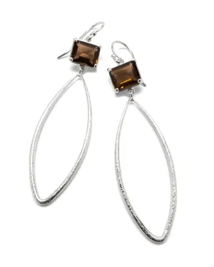 Shimmer Teardrop Earrings in Smoky Quartz