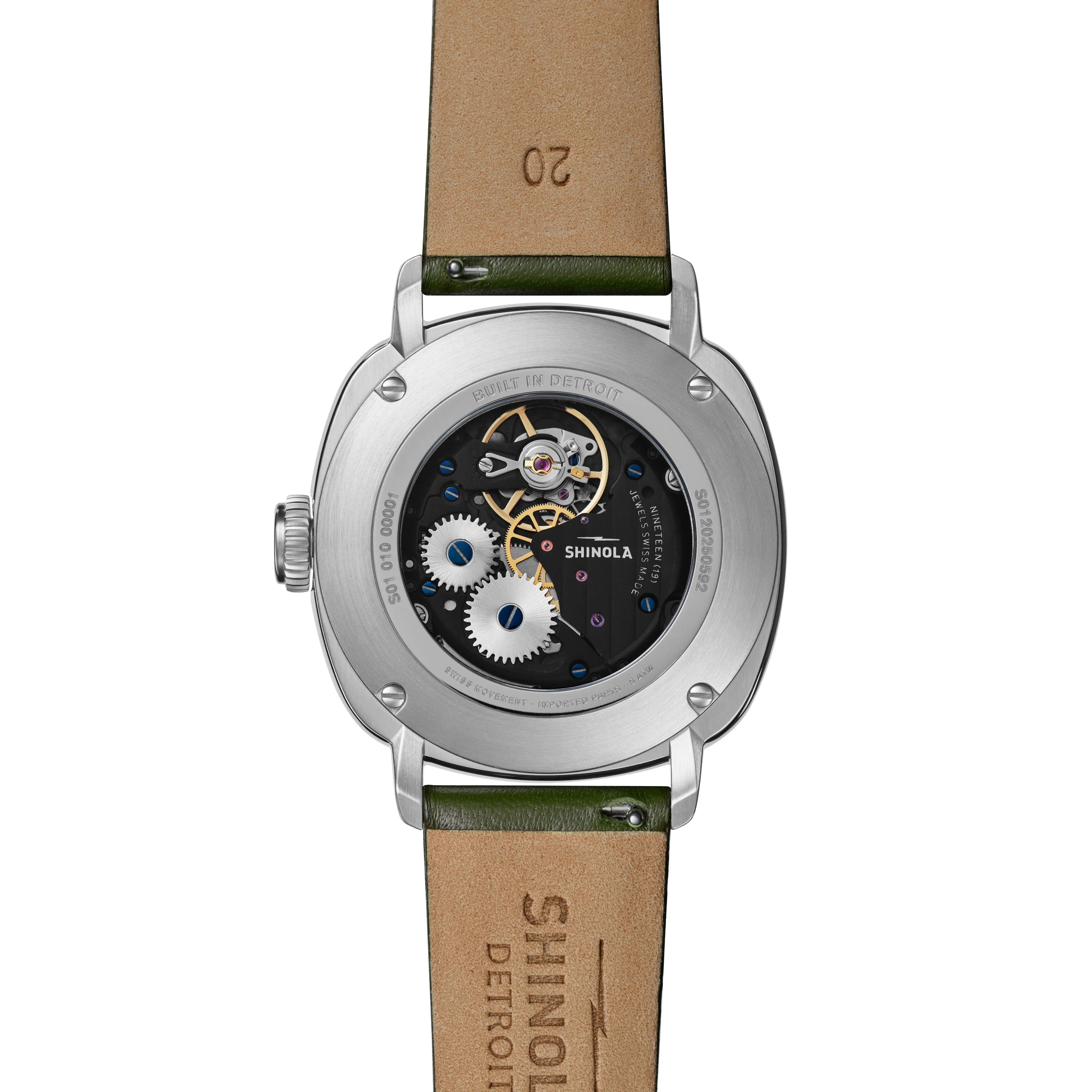 Shinola The Mechanic 39mm Green Mechanical Watch