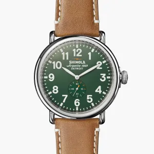 Shinola, The Runwell 47mm Green Dial Brown Leather