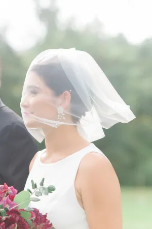 Short Birdcage Wedding Veil with Crystals   Rhinestones