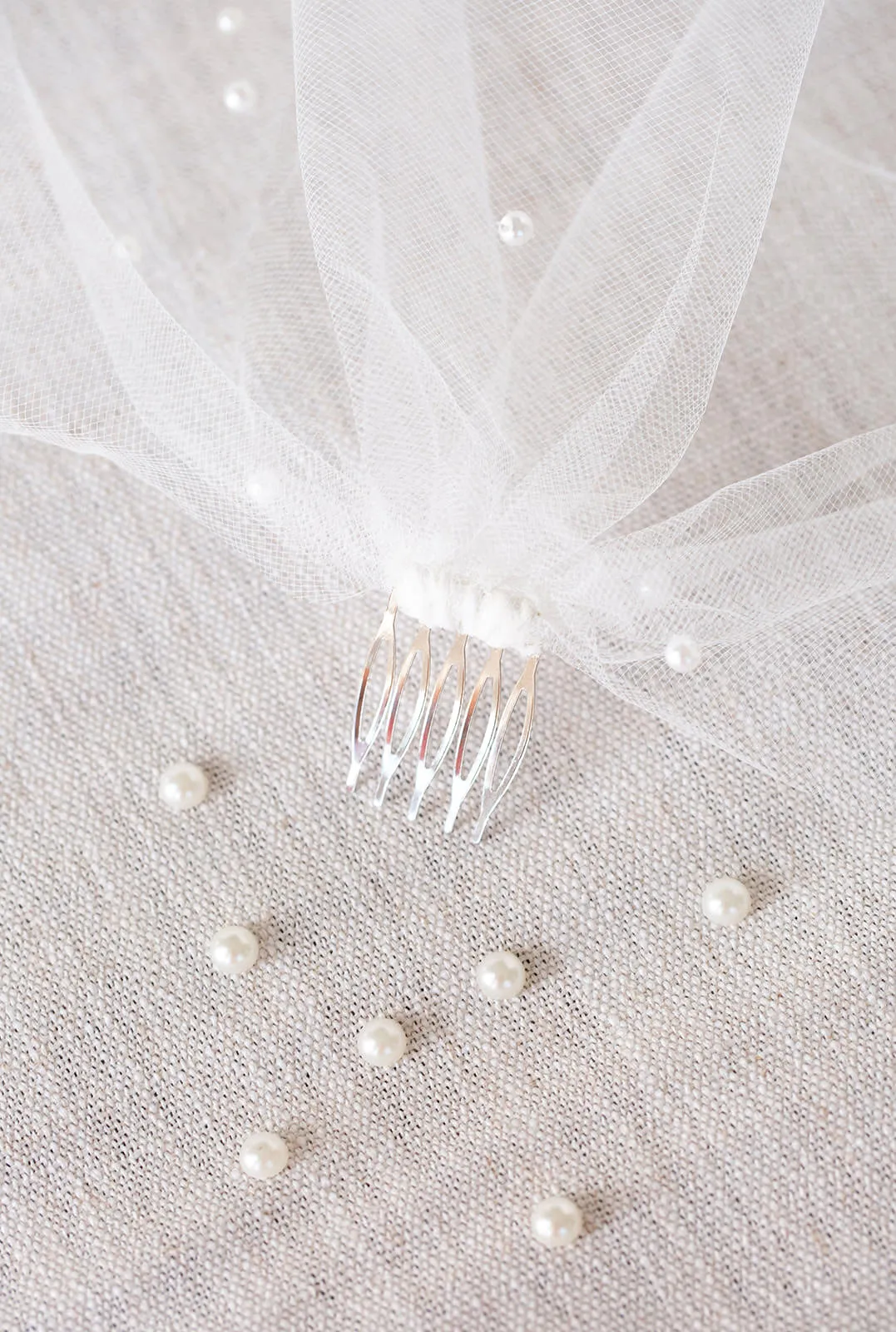 Short Birdcage Wedding Veil with Crystals   Rhinestones