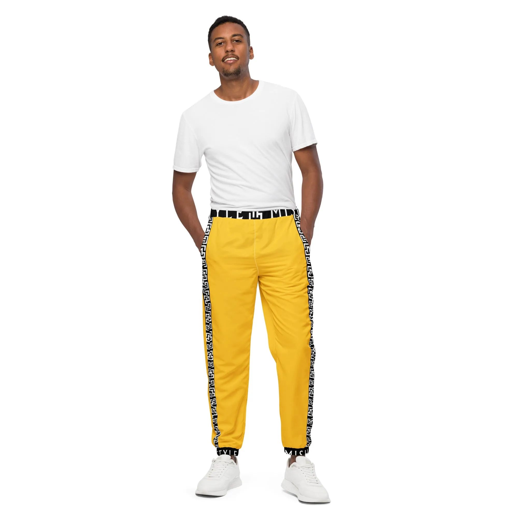 Side Solid Unisex Yellow track pants