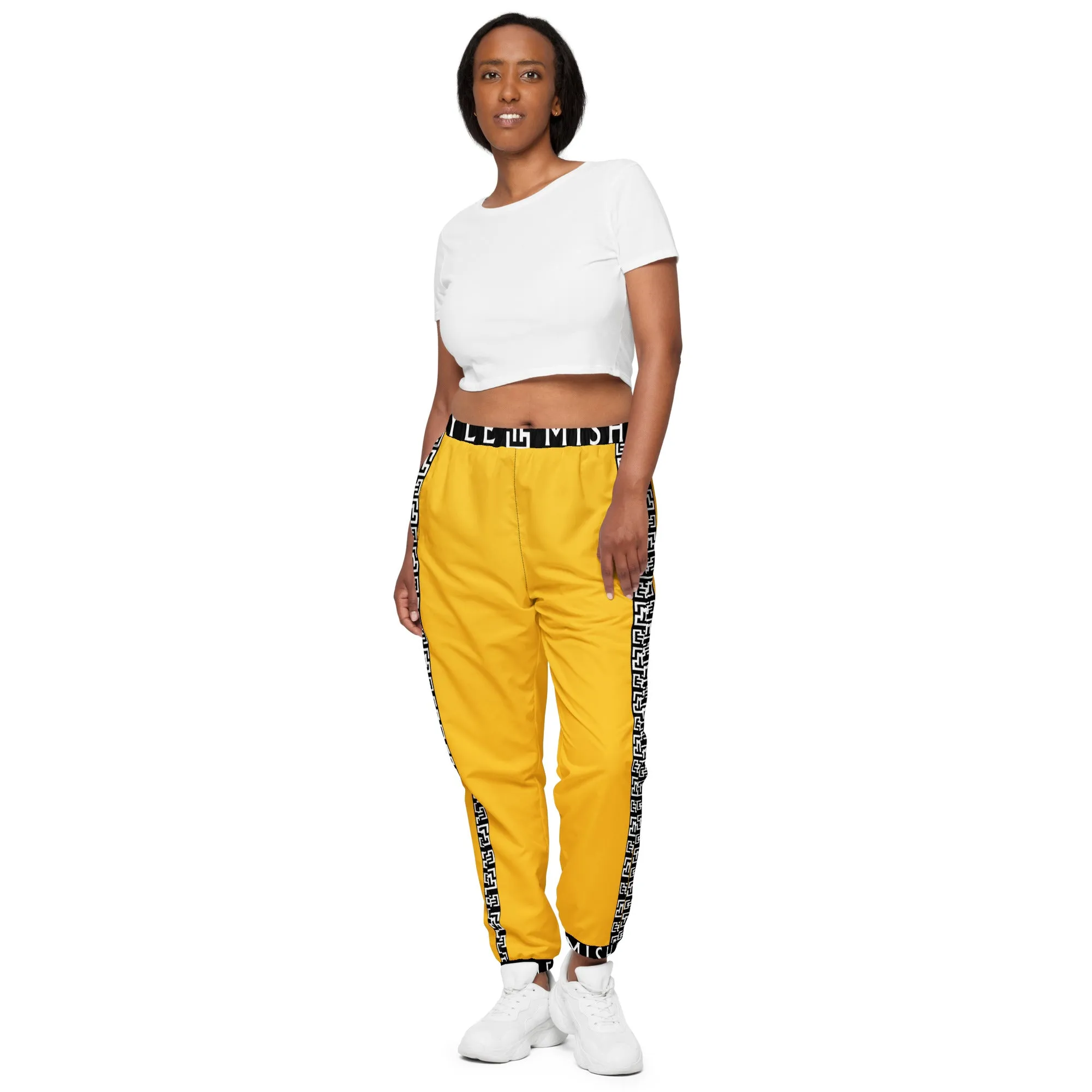 Side Solid Unisex Yellow track pants