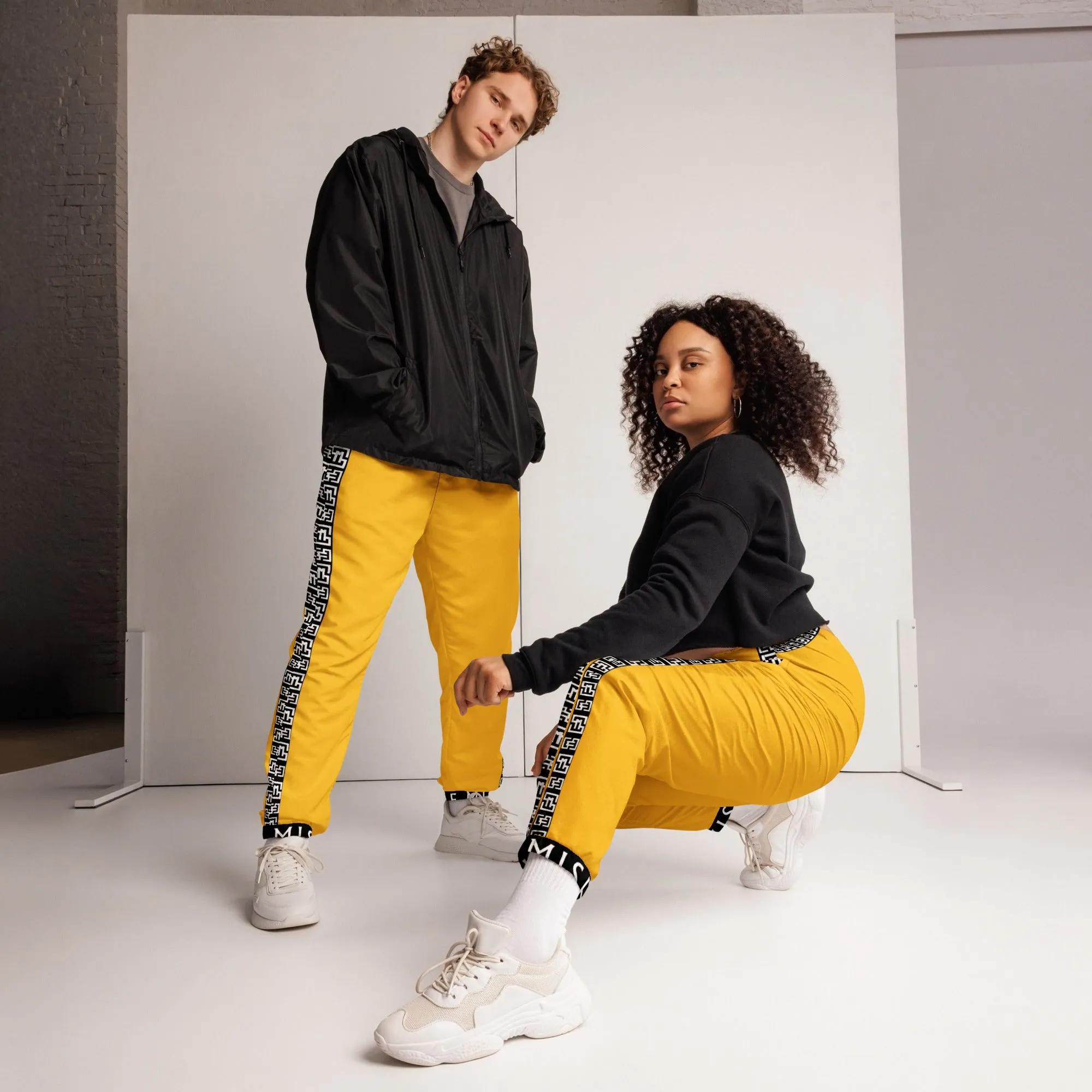 Side Solid Unisex Yellow track pants