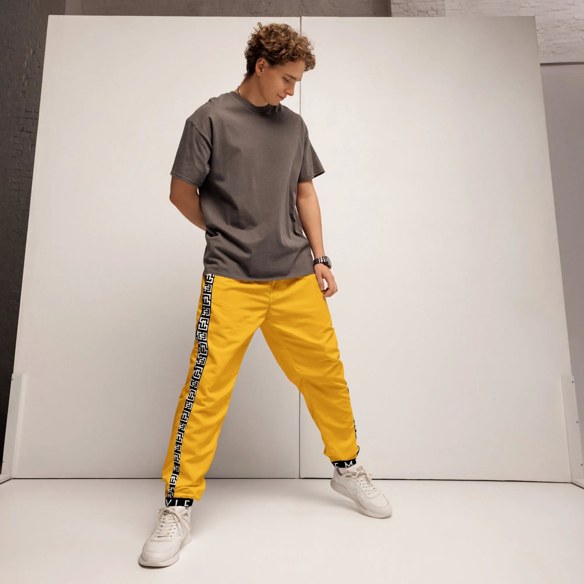 Side Solid Unisex Yellow track pants