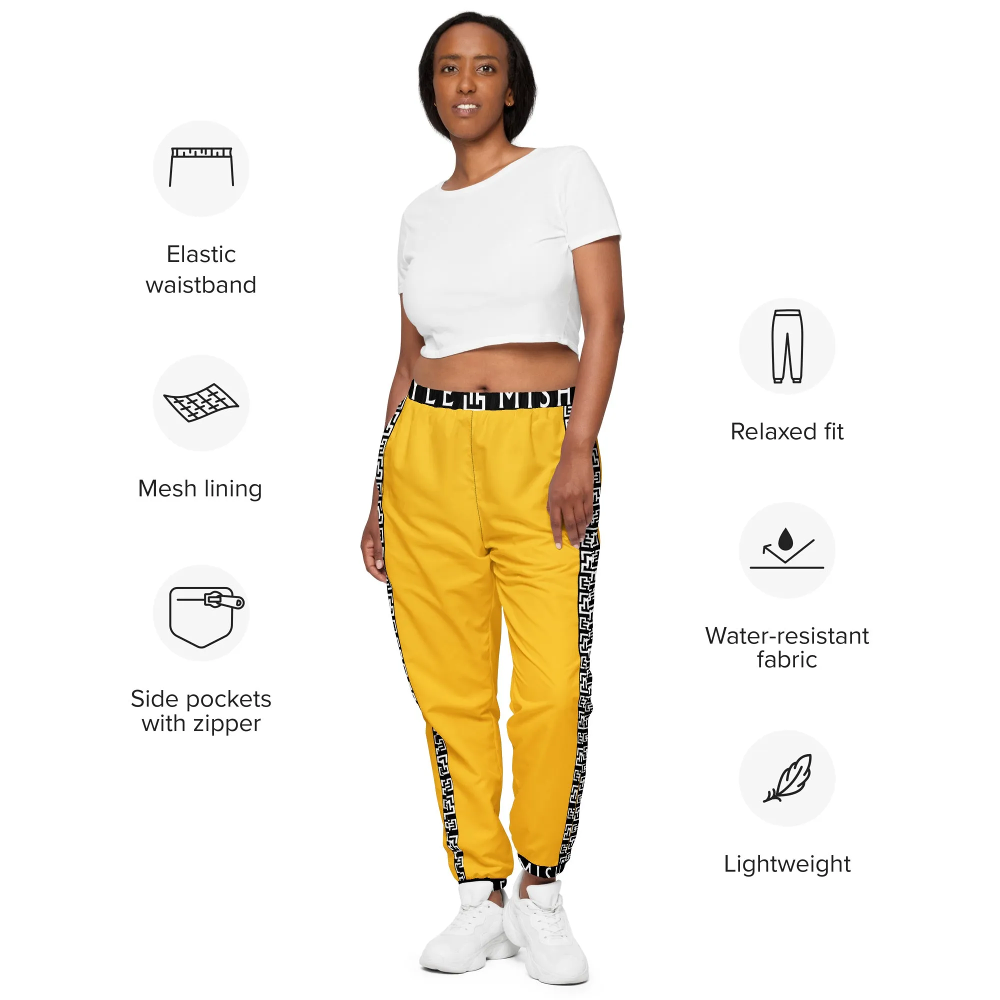 Side Solid Unisex Yellow track pants