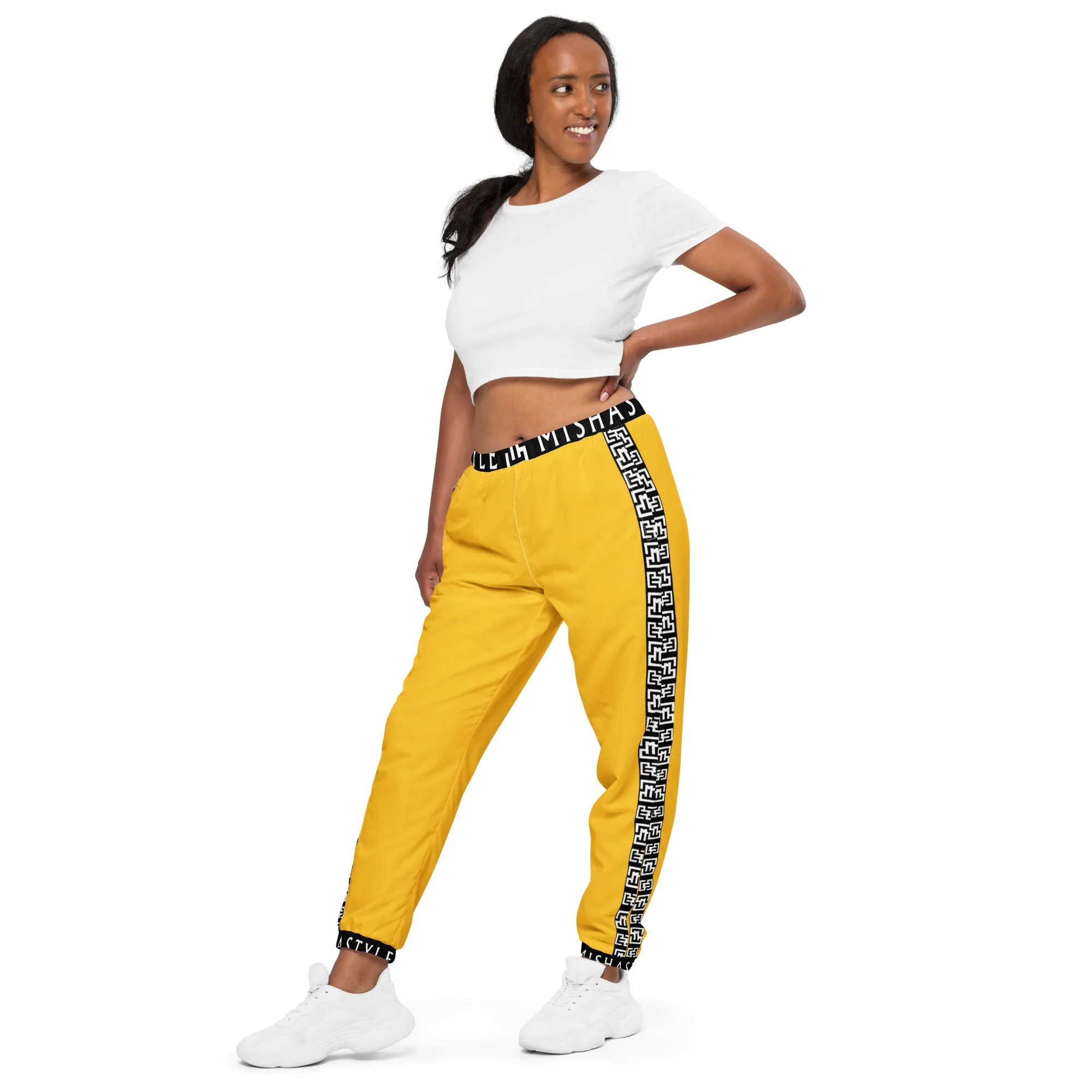 Side Solid Unisex Yellow track pants