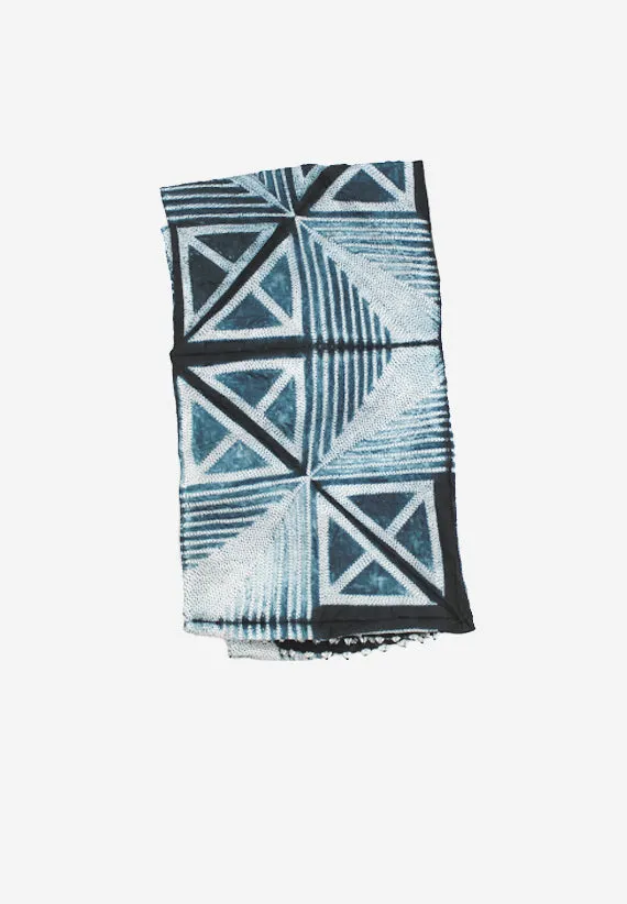 Silk Shibori Grey and White