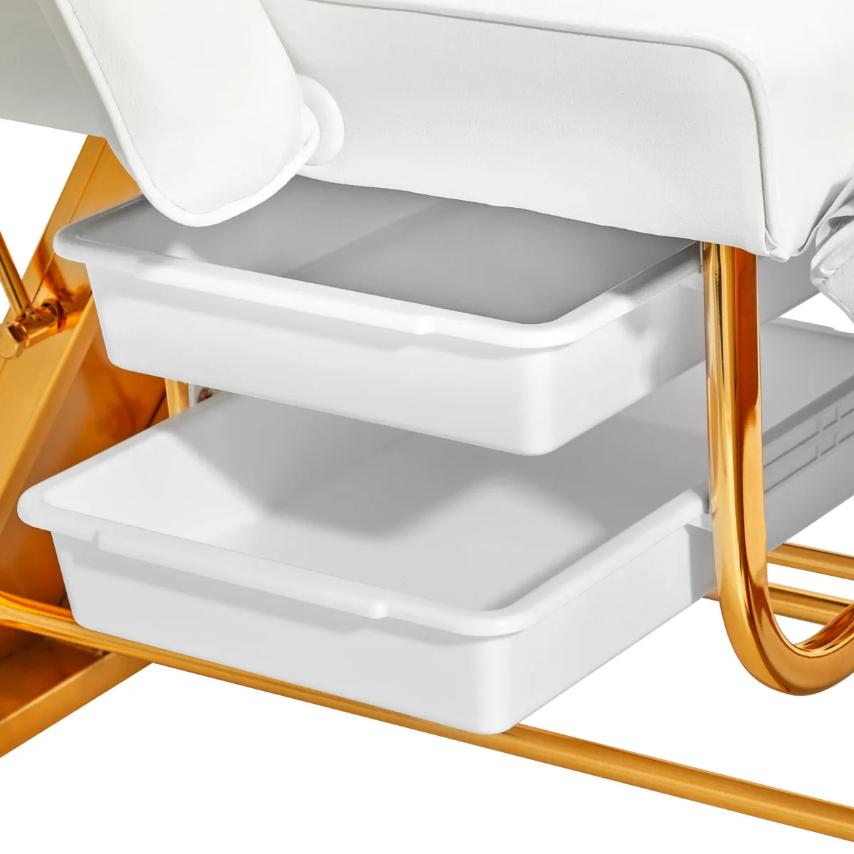 Sillon Beauty Salon Chair 202 Gold Pro White