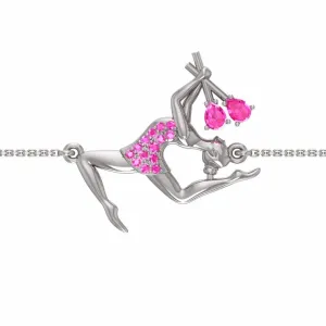 Silver Bracelet "Gymnast with Clubs"