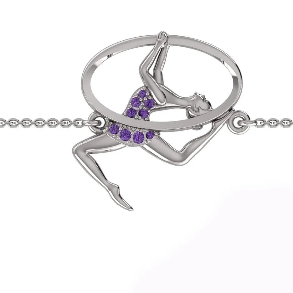 Silver Bracelet "Gymnast with Hoop"