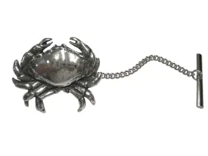 Silver Toned Detailed Crab Tie Tack