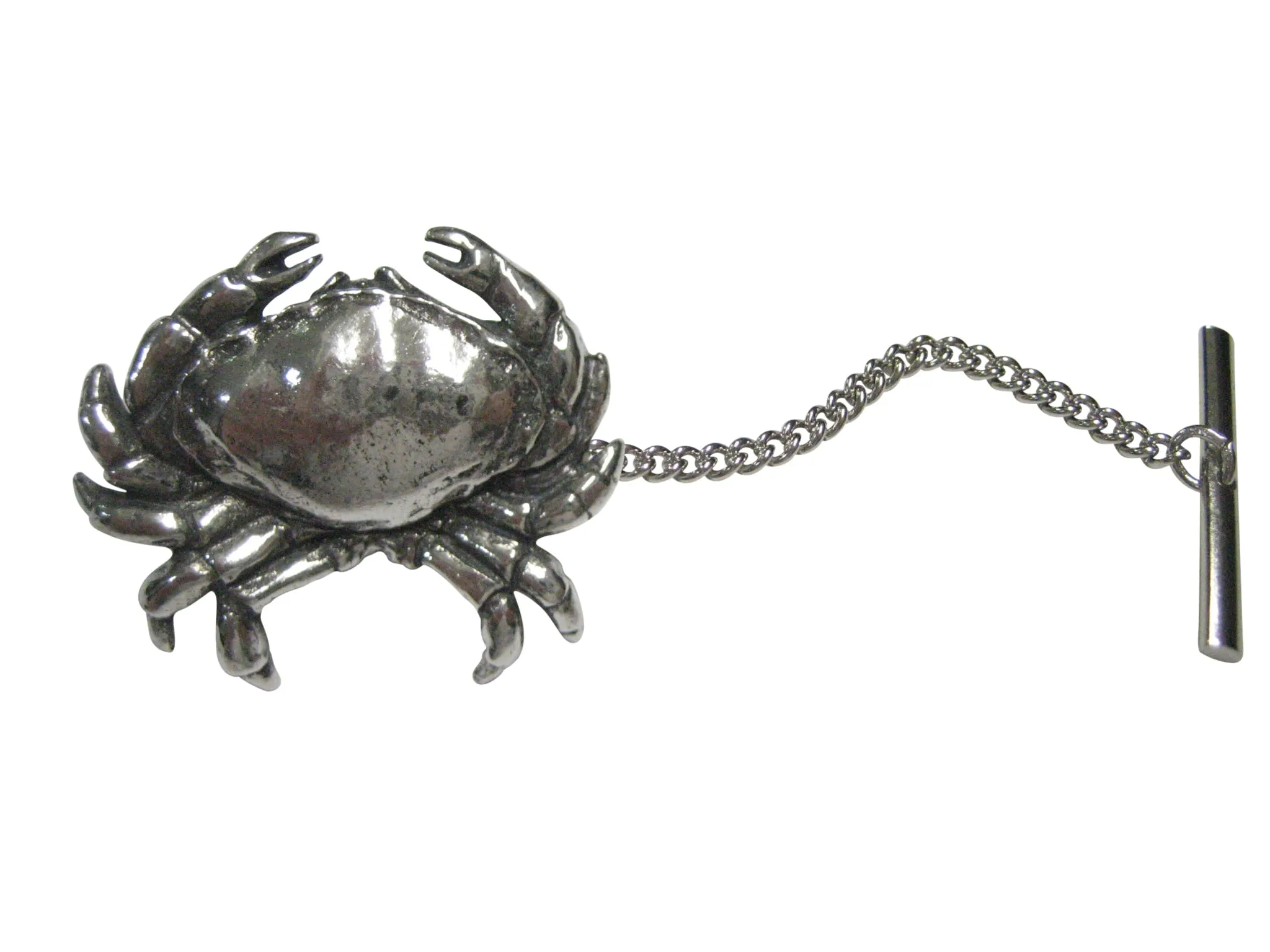 Silver Toned Detailed Crab Tie Tack