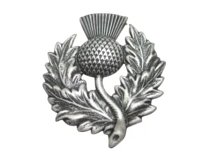 Silver Toned Detailed Large Scottish Thistle Flower Magnet