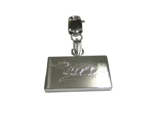 Silver Toned Etched Detailed Alligator Crocodile Pendant Zipper Pull Charm