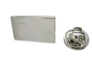 Silver Toned Etched Detailed Alligator Lapel Pin
