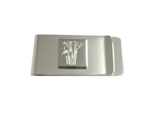 Silver Toned Etched Detailed Elephant Money Clip