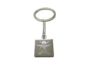 Silver Toned Etched Detailed Fly Bug Insect Keychain