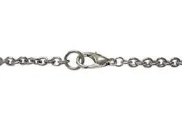 Silver Toned Etched Detailed Oil Drill Pendant Necklace