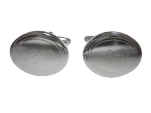 Silver Toned Etched Oval Detailed Ant Bug Insect Cufflinks
