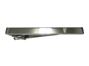 Silver Toned Etched Sleek Detailed Elephant Tie Clip