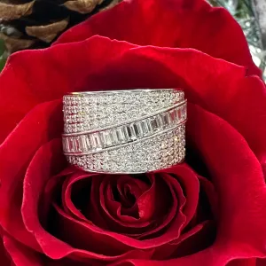 Simon G Wide Band Diamond Ring 18K White Gold LR4805