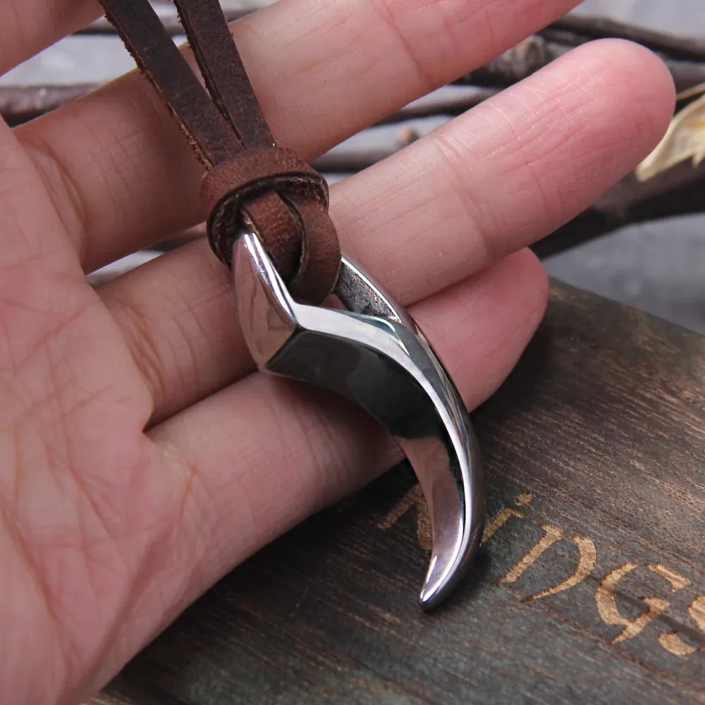 Simple Unisex Shark Tooth Necklace - Unisex in white or brown