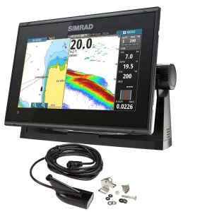 Simrad GO9 XSE Chartplotter/Fishfinder w/MED/HI Downscan Transom Mount Transducer  C-MAP Discover Chart