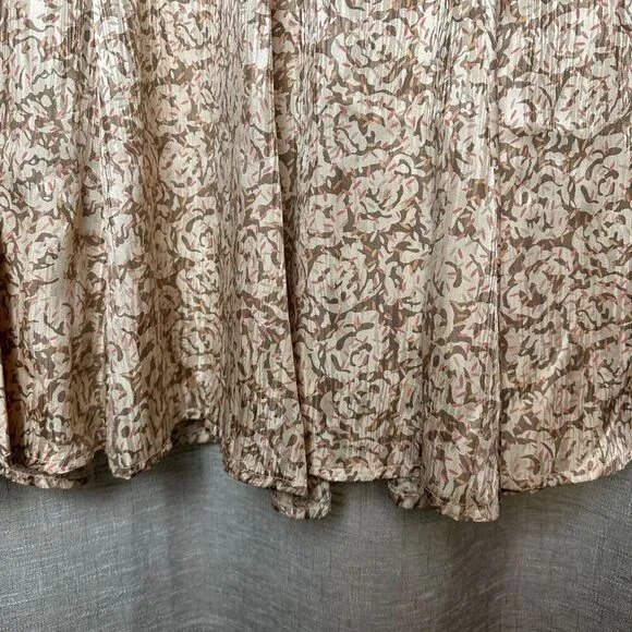 SK &amp; Co Vtg 100% Silk Midi Satin Slip Skirt Size 10P Coquette Quiet Luxury Roses