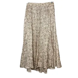 SK &amp; Co Vtg 100% Silk Midi Satin Slip Skirt Size 10P Coquette Quiet Luxury Roses