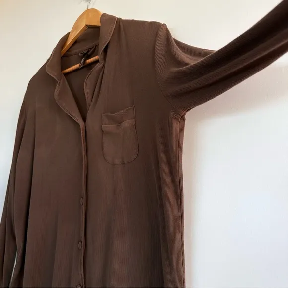 SKIMS Ribbed Long Sleeve Soft Modal Sleep Lounge Shirt
