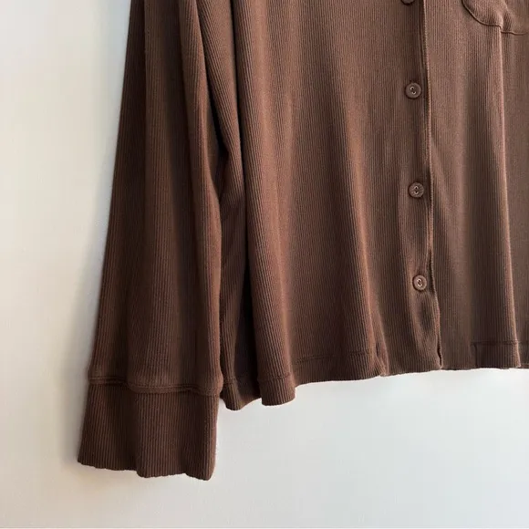 SKIMS Ribbed Long Sleeve Soft Modal Sleep Lounge Shirt