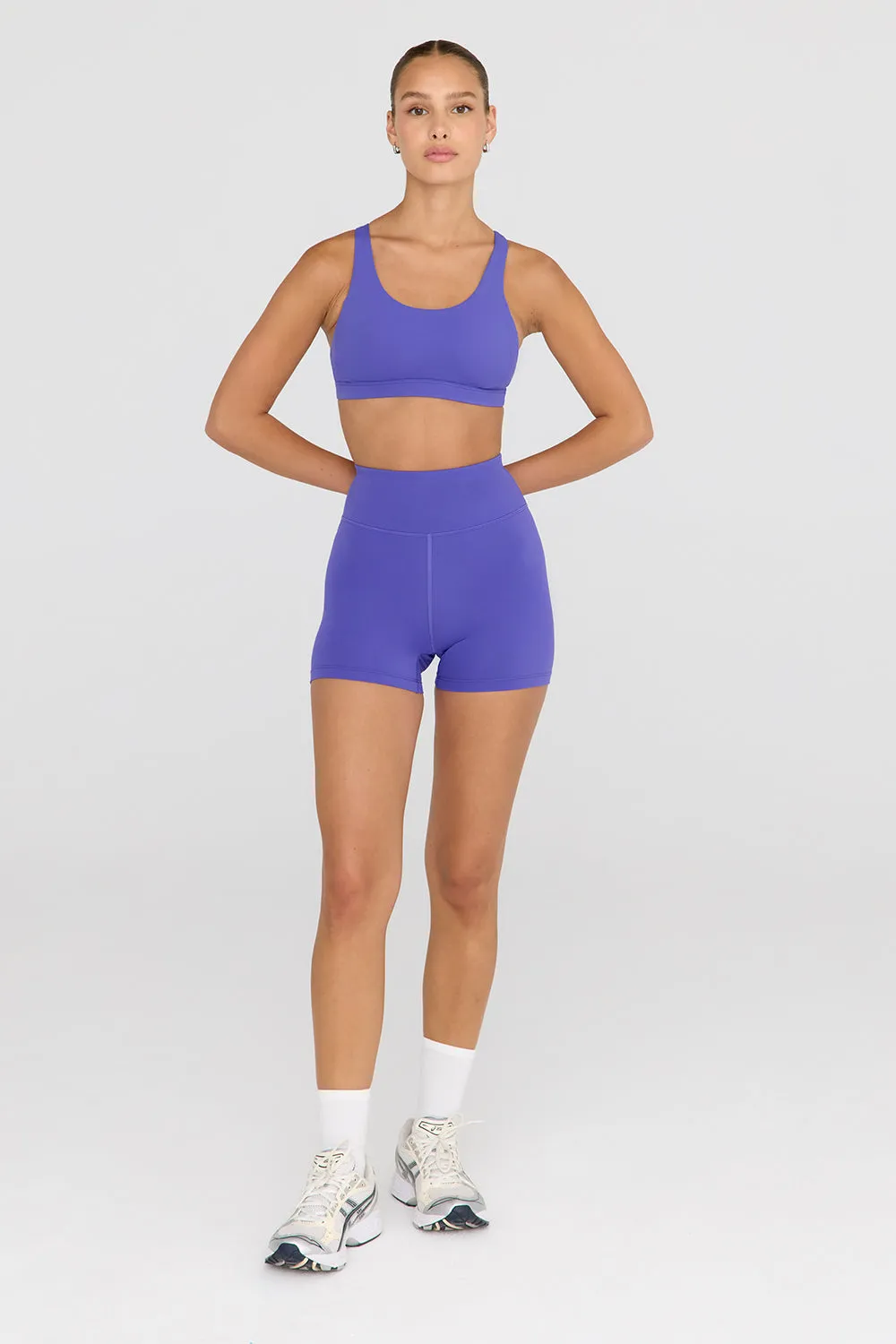 SKINLUXE HIGH WAISTED CYCLING SHORTS - GRAPE