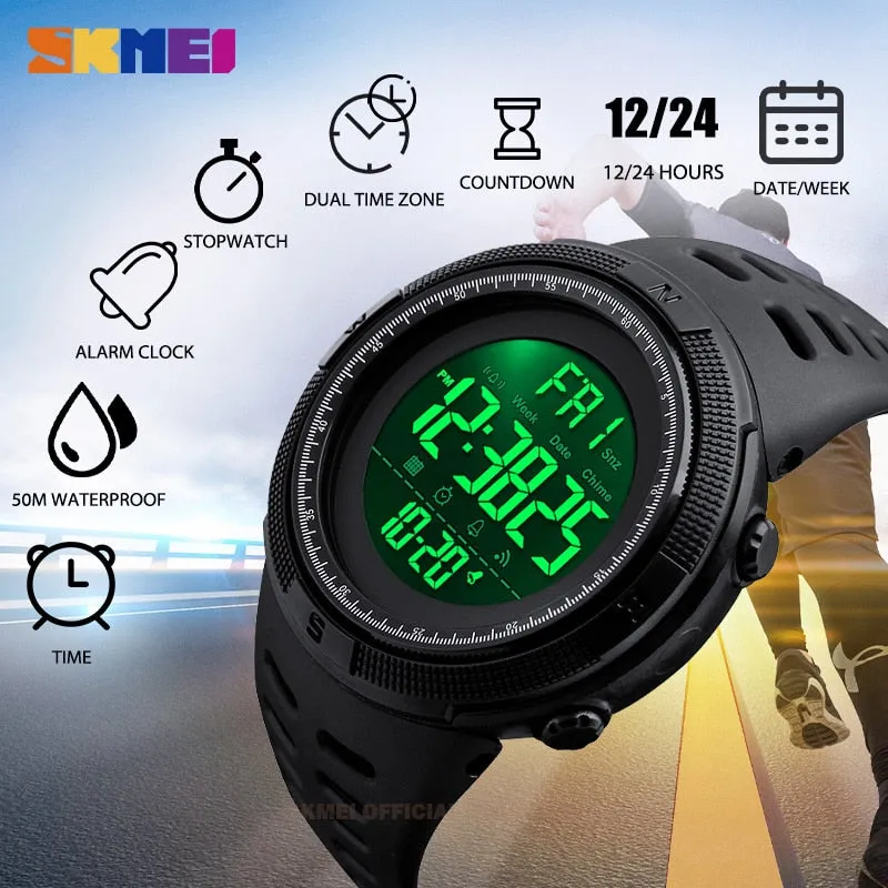 SKMEI Men's Outdoor Sport Watch - 5Bar Waterproof"
