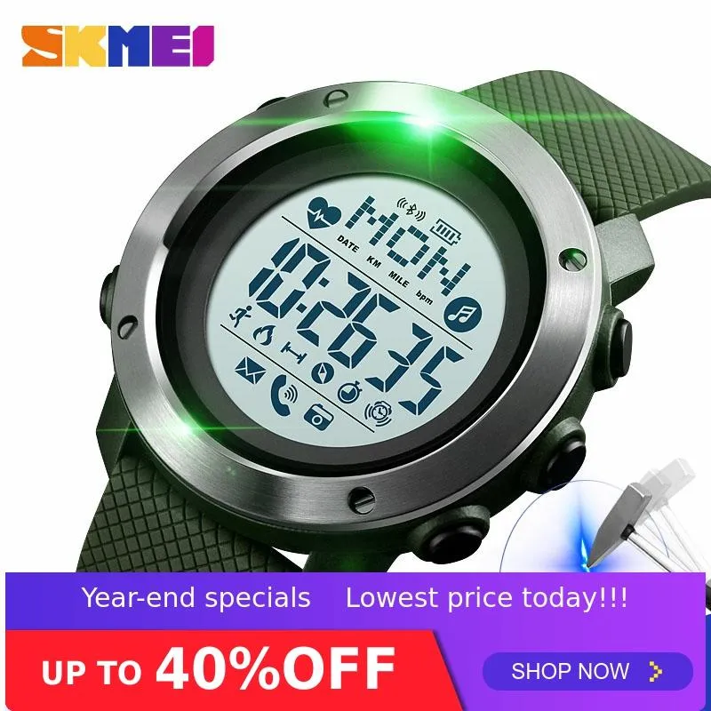 SKMEI Smart Watch Sport Men Watch Waterproof Steel Ring Bluetooth Magnetic Chargeing Electronic Compass reloj inteligent 1511