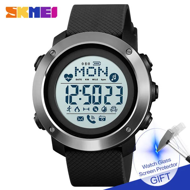 SKMEI Smart Watch Sport Men Watch Waterproof Steel Ring Bluetooth Magnetic Chargeing Electronic Compass reloj inteligent 1511