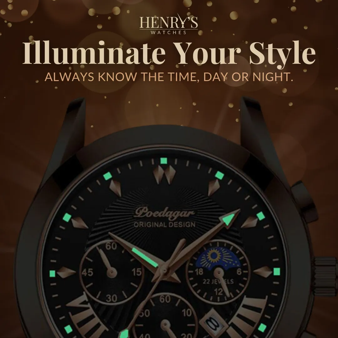 Sleek Leather Band Luxury Watch