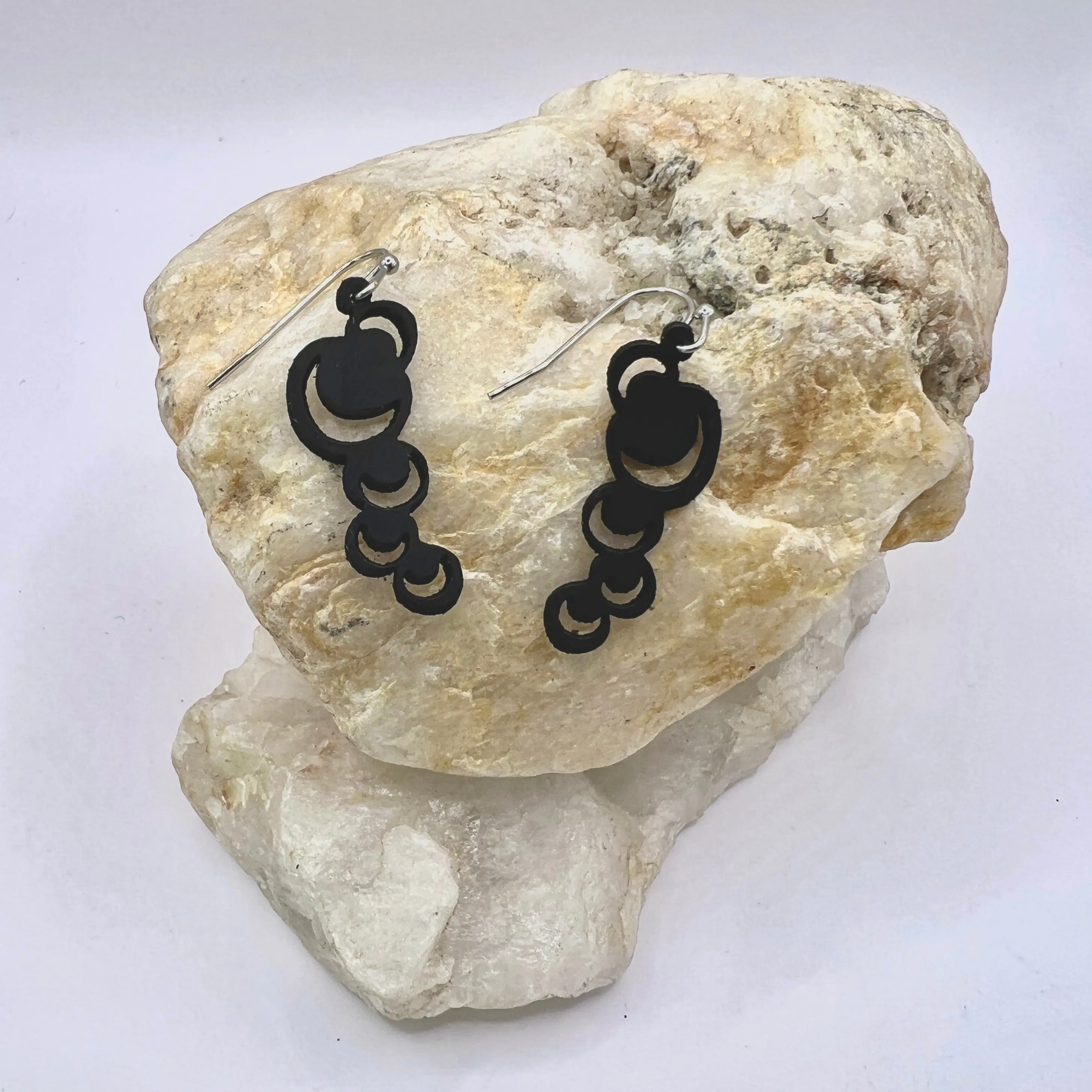 sliver moon rubber earrings