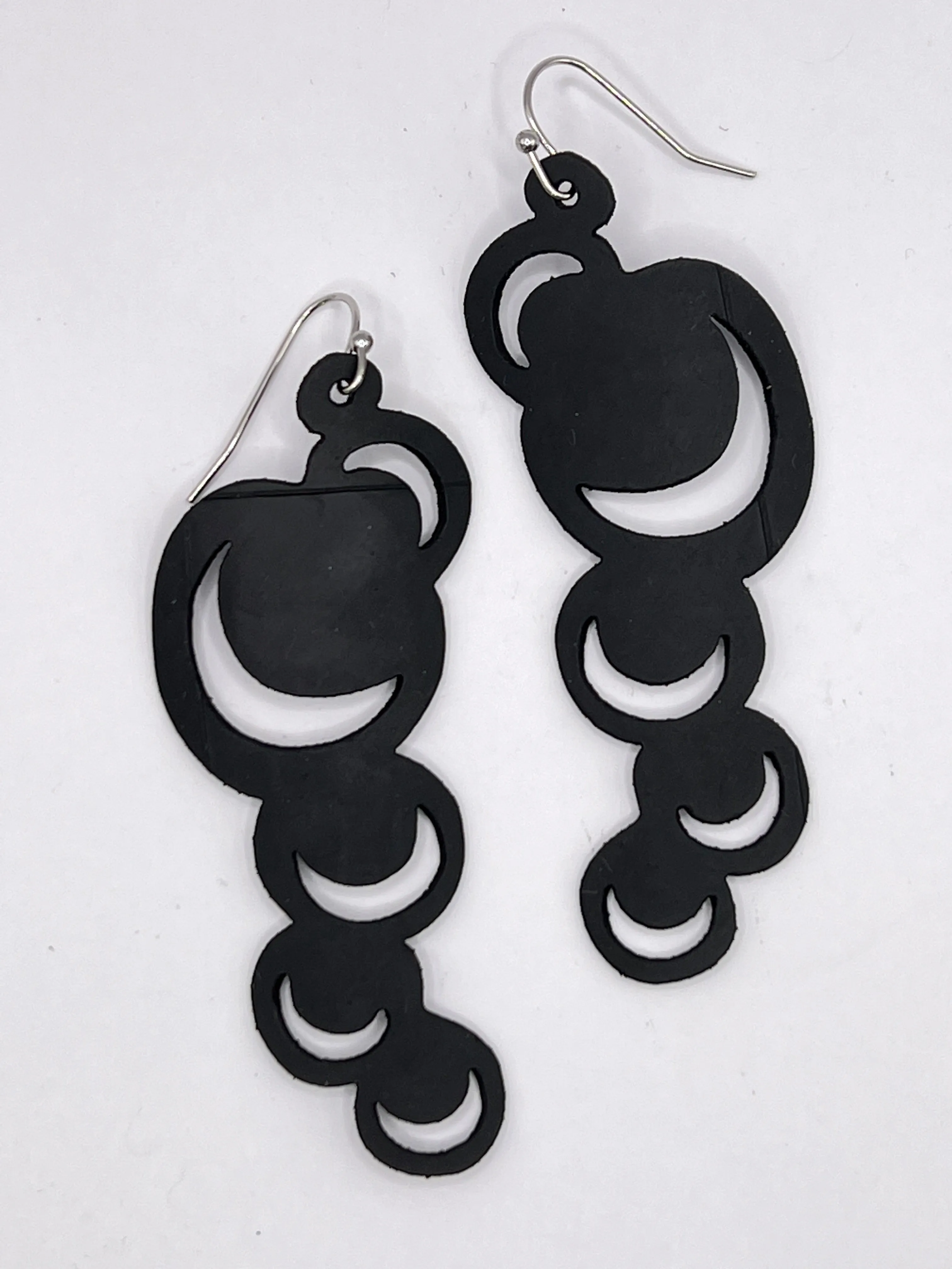 Sliver Moon Rubber Earrings