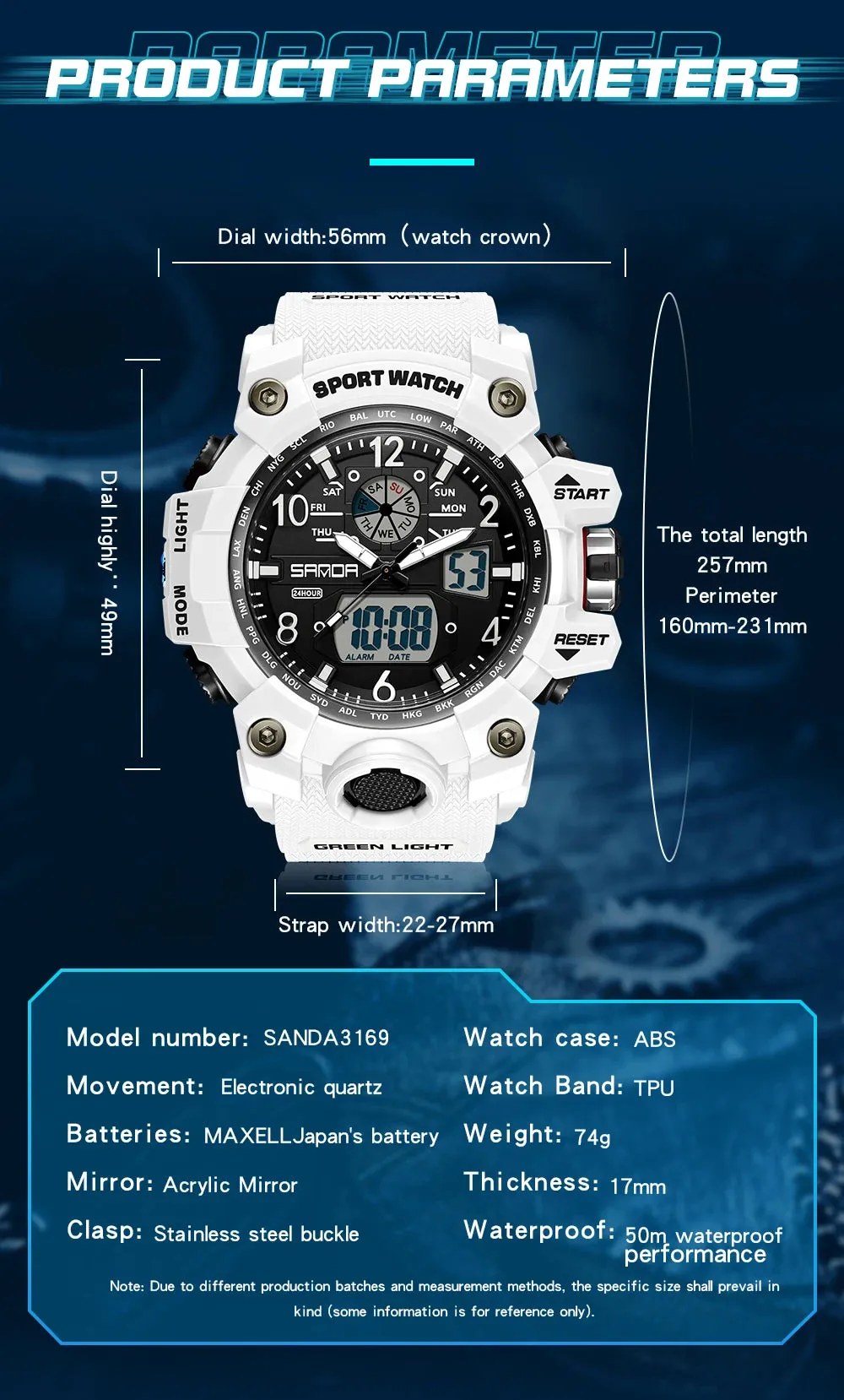 SMAEL 1545D Men's Waterproof Dual Display Watch