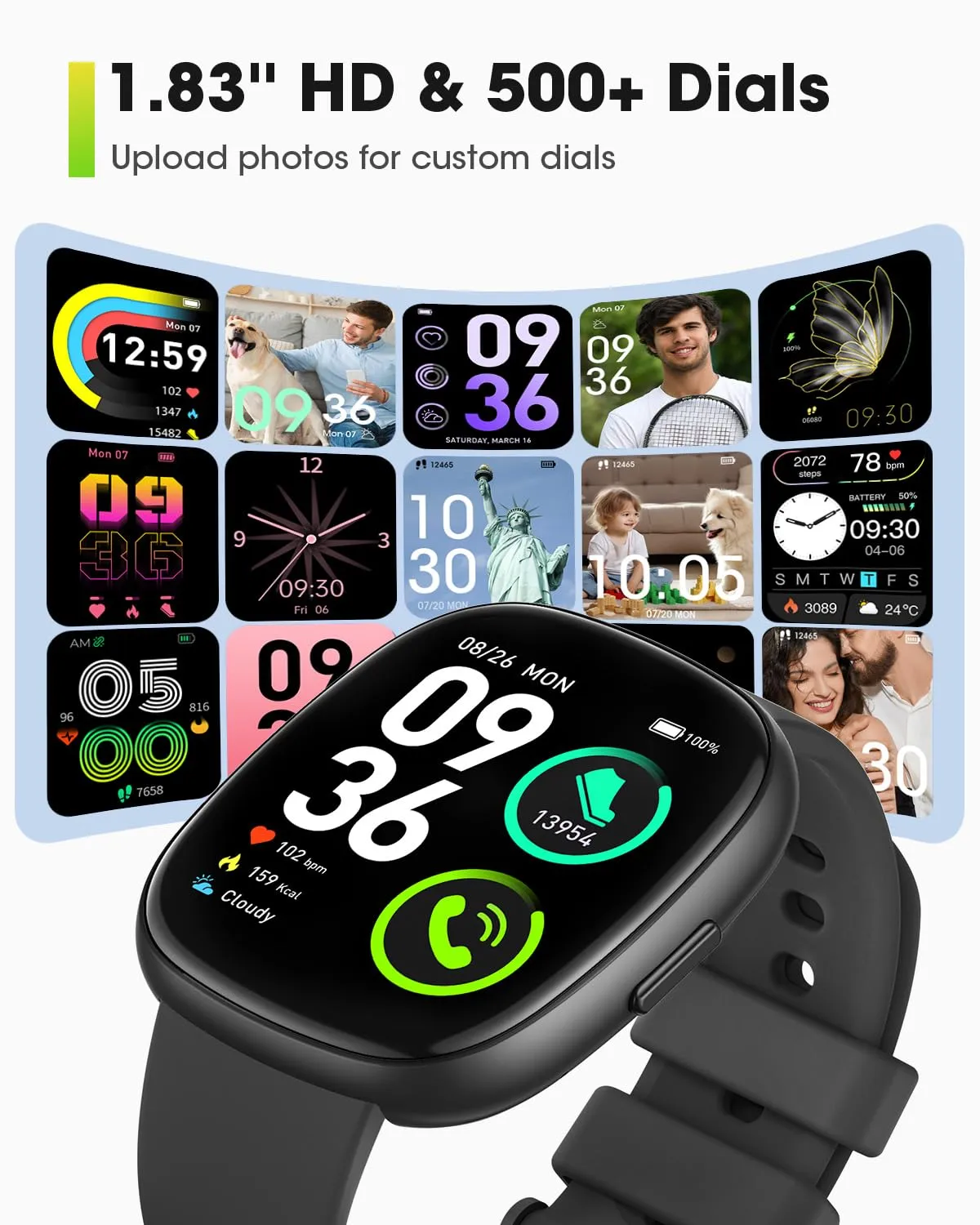 Smart Watches for Men Women Fitness: Fitness Tracker with Blutooth Call 24H Heart Rate SpO2 Sleep Monitor 5ATM Waterproof 120  Sport Mode Smartwatch compatible with Samsung Apple iPhone Android Phones