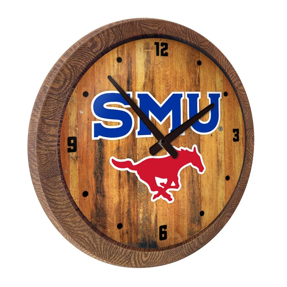 SMU Mustangs: SMU - "Faux" Barrel Top Wall Clock
