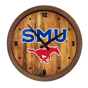 SMU Mustangs: SMU - "Faux" Barrel Top Wall Clock